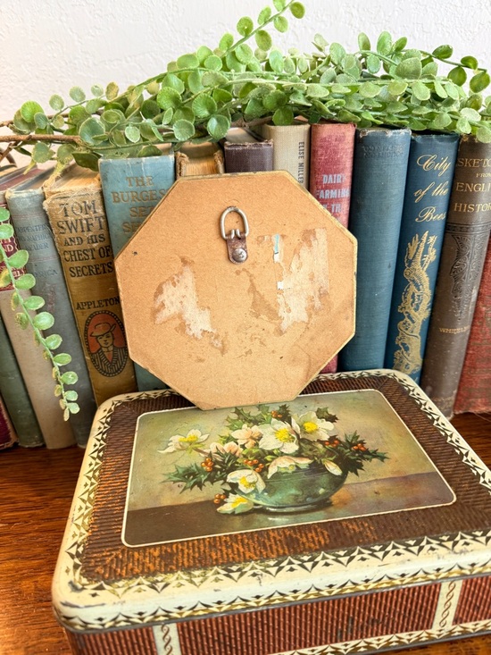 Vintage Octagonal Wall Mirror in Brown and Gold Tones - Picture 9 of 10